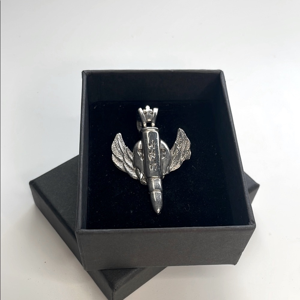Silver Winged Bullet Pendant
